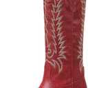 Tscoyuki Cowboy Boots for Women: Embroidered Western Knee High Boots Women - Pointed Toe Chunky Heel Cowgirl Tall Boots (8)