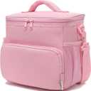 GYEUKHAM Insulated Lunch Bag for Adult/Women/Men, Reusable Large Lunch Box Cooler Soft Leakproof Tote, Thermal Meal Prep Lunch Pail with Adjustable Shoulder Strap for Picnic/Travel/Office,Pink