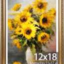 JCJMY 12x18 Vintage Picture Frame with 11x17 Mat, Elegant Retro 12 by 18 Photo Frame with Shatter-Resistant Plexiglass for Wall, Gallery Decor & Gift, Gold, 1 Pack