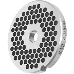 #12 Stainless Steel 3/16" Meat Grinder Plate, Heavy Duty 4.5mm Fine-Medium Plate For Most Regular Sausages