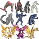 TwCare Set of 10 Dinosaur vs Kong Dinosaur Dragon Toys Movable Joint Action Figures, King of The Monsters Shin Ultima Gamera Mecha MechaGodzilla Ghidorah Skull Crawler Destoroyah Cake Toppers Pack
