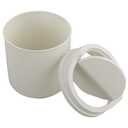 Tiny Trash Can with Swing Lid, Plastic Desktop Mini Waste Can, White