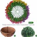 HyeFlora 2 Set Artificial Outdoor Flowers Hanging Basket, Faux Hanging Plants for Outside Spring Decoration, Fake Silk UV Resistant Look Real Daisy for Porch Patio Home Decor