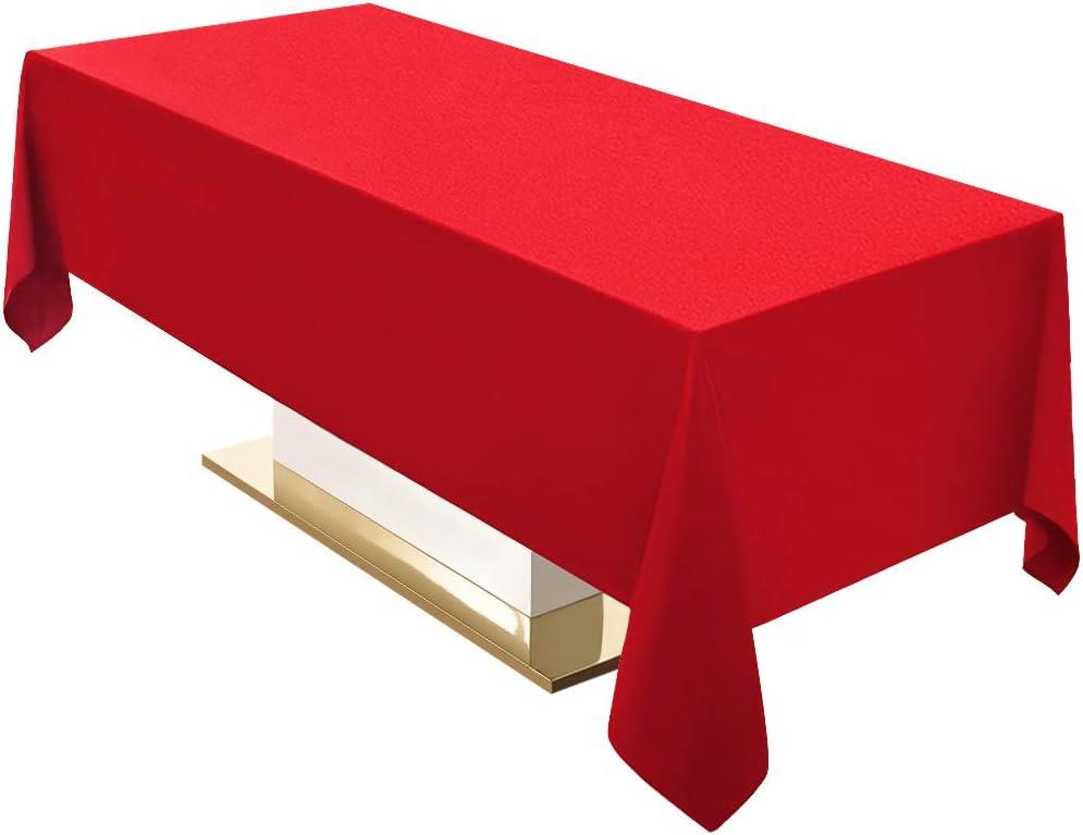Surmente Red Christmas Tablecloth 60 x 102-inch Rectangular Polyester Table Cloth for Weddings, Banquets, or Restaurants