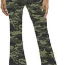 WSPLYSPJY Women's Print Stretch Bell Bottom Flare Palazzo Pants Trousers Camouflage S (S)