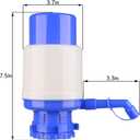 Manual Water Bottle Pump, Easy Drinking Water Pump, Easy Portable Manual Hand Press Dispenser Water Pump for Universal 2-5 Gallon Bottle Coolers (White/Blue)