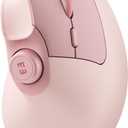 seenda Ergonomic Mouse Wireless, MOU-302 Bluetooth Vertical Mouse Rechargeable, Volume Knob, Silent Mice & 1000/1600/2400 DPI, 3 Multi-Device Connection for Windows/PC/Laptop/Mac/MacBook, Pink