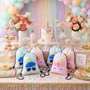 Censen 24 Pcs Unicorn Drawstring Bags Set Bulk 12 x 10 Inch Candy Treat Goody Waterproof Beach Bags for Girls Boys Kids Unicorn Themed Party Birthday Party Favor Supplies