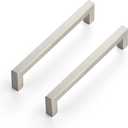 Ravinte 3 Pack 6-1/4 Inch Kitchen Square Cabinet Handles Satin Nickel Pulls Brushed Nickel Kitchen Cabinet Hardware Handles for Cupboard Drawer Pulls