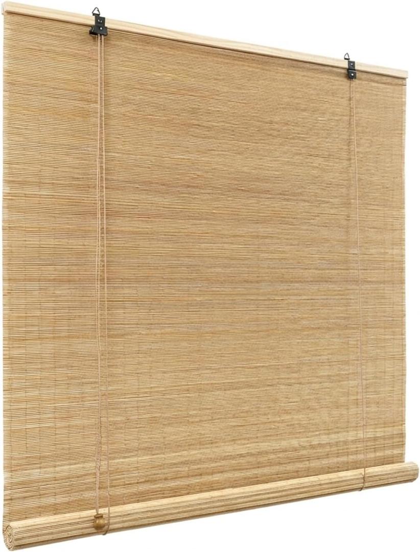 Bamboo Blinds for Interior Windows, Custom Bamboo Shades for Indoor Windows, Light Filtering, Easy to Install, Bambo Roll Up Blinds for Outdoor Patio, Decks, Porch, Backyards, 45"W x 64"H
