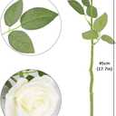 JUSMAI 12pcs Roses Artificial Flowers Ivory Silk Roses with Long Stems Fake Flowers for Wedding Bouquet Centerpices Decorations Party Bridal Baby Shower Home Decor