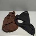 2 Pieces Basic Dog Hoodie, Soft & Comfy Dog Puppy Sweatshirt, Superior Comfort and Fit Doggy Security Hoodies Jumpsuit Sweater with Leash Hole and Pocket, Black & Brown/Sleeveless (Medium)