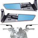 Large Size Motorcycle Mirrors Anti-glare Rotating Stealth Wind Wing Side Rear View Mirrors Compatible with Duke 390 250 Yamaha MT-07 MT-09 Kawasaki Z400 Z650 Z900 Z1000 Street Bike Mirror etc