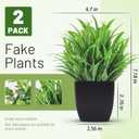 Der Rose 2 Pack Fake Plants Small Artificial Potted Plants Faux Plants Black Bathroom Accessories for Home Office Desk Bathroom Decor Indoor
