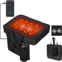 Nice C Heated Seat Cushion, Heated Stadium Seat, Heated Seat, Heated Massage Bleacher Cushion with Carry Handle, Cup Holder for Stadium, Bleachers, Camping (1-Pack) (1-pack Heated Massage Cushion Black)