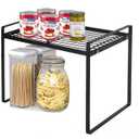 Cabinet Shelf, 13" Kitchen Counter Shelf, Metal Wire Stackable Cupboard Spice Rack, Space Saving Countertop Orgainzer and Storage Rack Shelves for Kitchen Pantry Bathroom (Small (13 inch))