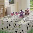 XCHI Soccer Grass World Cup Tablecloth Rectangle Table Cloth Table Covers for Indoor Dining Game Day Soccer Party Home Decorations 60x84 Inch