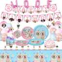 223-Piece Dog Party Supplies Set - Serves 20, Includes Plates, Cups, Napkins, Utensils, Balloons, Banner, Table Cover - Multicolor Cartoon Animal Themed Dog Birthday Party Decorations