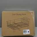 Dish Drying Rack for Kitchen Counter, Stainless Steel Drainer Anti Rust, Smart Drainage System Drainboard with Detachable Cutlery Holder, Handwash Dish Helper for Home, Apartment Space Saving (11"W x 15"L, Black)