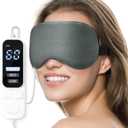 Heated Eye Mask, Warm Eye Compress Mask, USB Electric Eye Heating Pad with Temperature & Timer Control, Dry Eye Mask for Dry Eyes Blepharitis Sinus Migraine Stye MGD Puffiness Gray