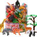 Animals Figure,54 Piece Mini Jungle Animals Toys Set With Gift Box,ValeforToy Realistic Wild Animal Learning Party Favors Toys For Boys Girls Kids Toddlers Forest Small Farm Animals Toys Playset