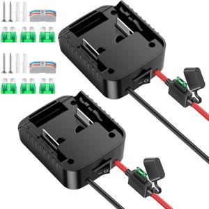 2 Packs for Power Wheel Adapter Compatible with Makita 18V Battery Adapter Converter Upgrade Kit with Fuse & Switch & Wire Terminals 12AWG Wire Battery Connector for DIY Ride On Truck and Rc Toys