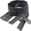 YaHoGa #15 26" Huge Separating Plastic Zippers for Sewing, Parka, Winter Coat Heavy Duty Zippers Bulk (O/E) (Black)