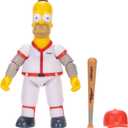 The Simpsons 5" Action Figure Baseball Homer with Bat and Removable Helmet Accessories Collectible Figure from Jakks Pacific's Wave #3 Officially Licensed