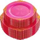 102PCS Clear Hot Pink Plastic Plates - Pink Disposable Plate with Gold Rim - Hot Pink Party Plates Include 51PCS 7.5inch Dessert & 10.25inch Dinner Plate for Wedding Birthday Party