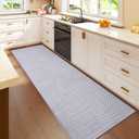 2x6 ft Boho Kitchen Runner Rugs Mat Woven Runners for Hallways Washable Non Slip, Soft Long Entryway Laundry Hall Floor Runner Carpet for Indoor Backdoor Bedroom Kitchen Living Room, Gray 