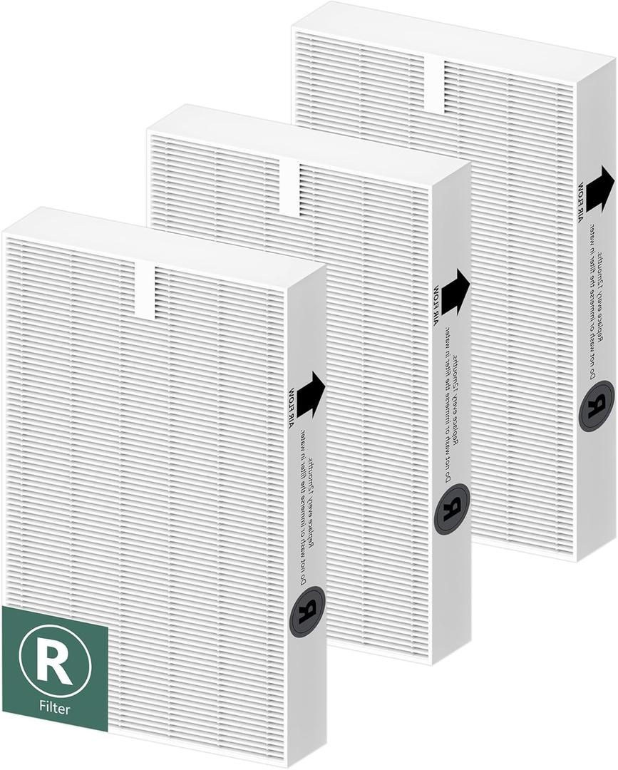 Air Purifier Filter R Replacement for Honeywell Air Purifier HPA100/200/300 and 5000 Series, Funmit 3 Pack Filter Compatible with Honeywell R Filter (HRF-R3 & HRF-R2 & HRF-R1)