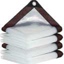 Clear Tarps Heavy Duty Waterproof Transparent Tarpaulin with Grommets Greenhouse Plastic Panels for Covering Garden Plant Camping Supplies, Deck Porch Patio Gazebo Curtains (2, 3 x 2.5 m/10 x 8 ft)