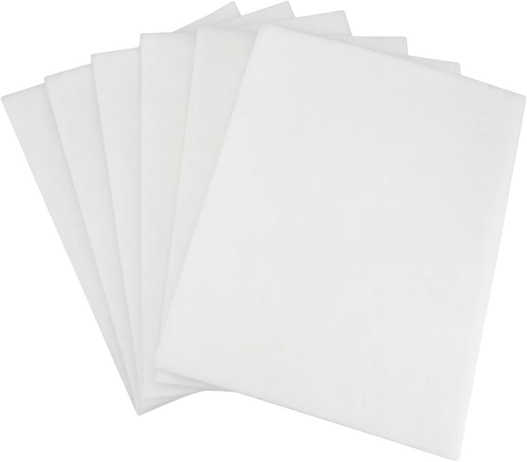 6 Pack Beige Pond Filter Pads 14 x 18 Inch Filtration for High Flow Koi Ponds and Water Gardens Reusable, 1.25 Inch Thick