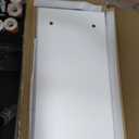 Bamboo Dual Monitor Stand Riser, White Desk Shelf with Storage, 9.37 x 9.06 x 4.33 inches