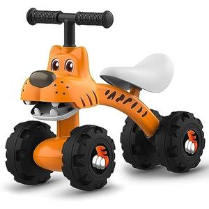 YGJT Baby Balance Bike for 1 Year Old Boy and Girl, Indoor Outdoor Non-Pedal Baby Walker Toys for 10-36 Months Toddlers, Silent Wheels, 1st Birthday Gift, Kids First Bike Tiger
