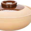 XICHENGSHIDAI Ceramic Clay Pot with Handle, Casserole Stew Pot with Lid, Stockpot Cookware Heat-resistant Dish with Handle -1000ml/ 1Quarts