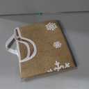 N&T NIETING Christmas Tree Skirt, 30 Inch Rustic Burlap Tree Skirt with Snowflakes Printed Christmas Tree Mat for Xmas Holiday New Year Party Decoration, Khaki