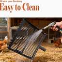 Chicken Poop Scooper & Rake 2-in-1, Adjustable 35"-65" Stainless Steel Handle, Heavy Duty Metal Black Shovel Head for Chicken Coop Cleaning, Pet Waste, Cat Litter Sifting