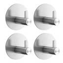 Aenfaiy Towel Hooks for Bathroom (4 Pack) Adhesive Towel Hook Shower Hooks for Inside Shower - Sticky Bathroom Wall Hooks for Hanging Towels, Robe, Loofah, Bath Sponge - Brushed Nickel Towel Hooks