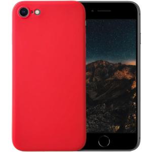 Compatible with iPhone 7 or iPhone 8 Soft Liquid Silicone Gel Cell Phone Mobile Basic Back case Cover casing funda para (Red)