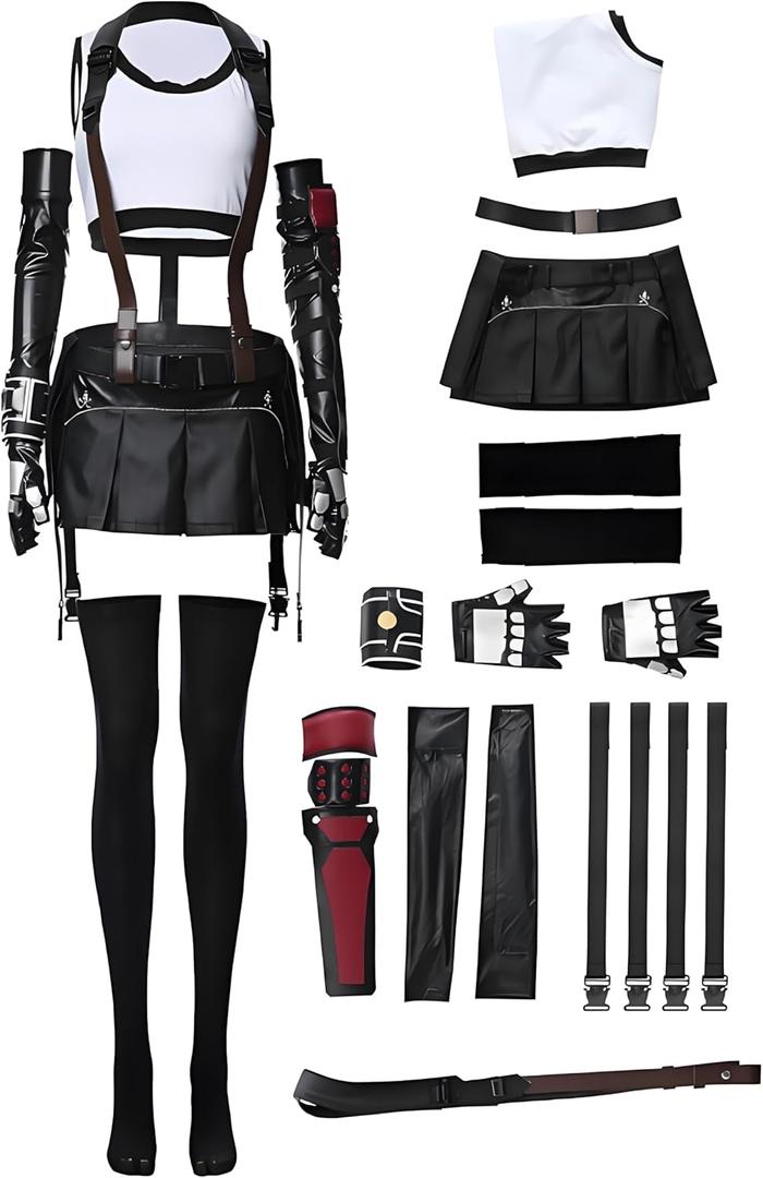 Womens Cosplay Costume Outfit Halloween Black Uniform (Medium)