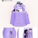 ECOHUB Water Bottle Holder with Strap, Full Coverage Stanley Cup 40/30 oz Tumbler, Insulated Water Bottle Carrier Bag with Back Safety Pocket, Crossbody Sling with Handle for Walking, Patent Pending (purple)