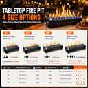 GRISUN 28 Inch Propane Tabletop Fire Pit, 45,000 BTU with Glass Wind Guard