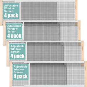Hicarer 4 Pcs Adjustable Window Screen, 10 Inches High x 25-45 Inches Wide