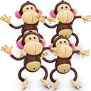 4E's Novelty Inflatable Monkeys - Pack of 4-27 Inch Large Monkeys Inflatables For Jungle Decor, Safari Birthday Decorations, Kids Animal Party Supplies, Baby Shower Favors