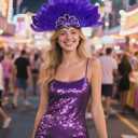 Wildarms Women's Feather Headpieces Sequin Headdress - Carnival Wedding Halloween Masquerade Party Cosplay Costume Accessory