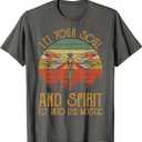 Let Your Soul And Spirit Fly Into The Mystic Dragonfly Retro T-Shirt (Small, Grey)