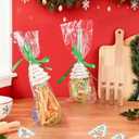 12 Sets 10 Inch Christmas Whisk Baking Gifts, DIY Fillable Christmas Tree Ornaments, Xmas Colored Silicone Whisks for Xmas Employee Neighbor Cooking Supplies Xmas Stocking Stuffers Candy Holder (Green)