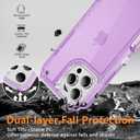 Compatible with iPhone 16 Pro Case with HD Screen Protector, Heavy Duty Shockproof [3 in 1] Clear Phone Cases for iPhone 16 Pro 6.3" (Purple)