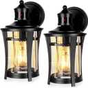 Dexnump Motion Sensor Outdoor Wall Light, 2 Pack Black Exterior Sconces Lighting with Bulb/ 3 Modes Dusk to Dawn, Anti-Rust Waterproof Front Porch Lights Fixture for Outside House, Patio